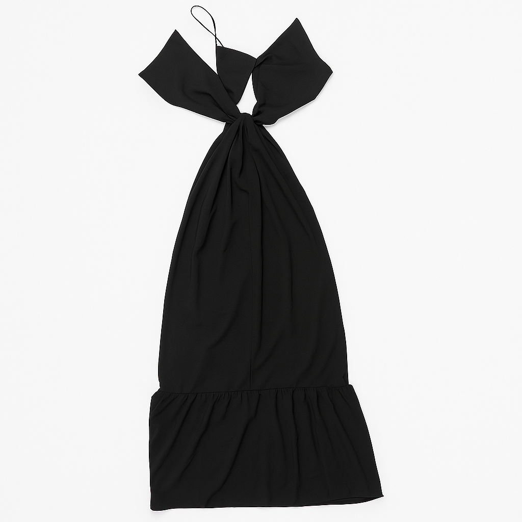 Vestido largo negro Mercedes Campuzano para mujer