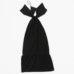 Vestido largo negro Mercedes Campuzano para mujer