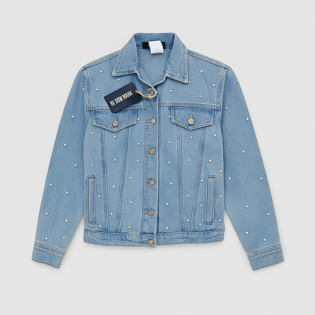 Chaqueta denim wave con botones para mujer