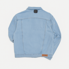 Chaqueta denim wave con botones para mujer